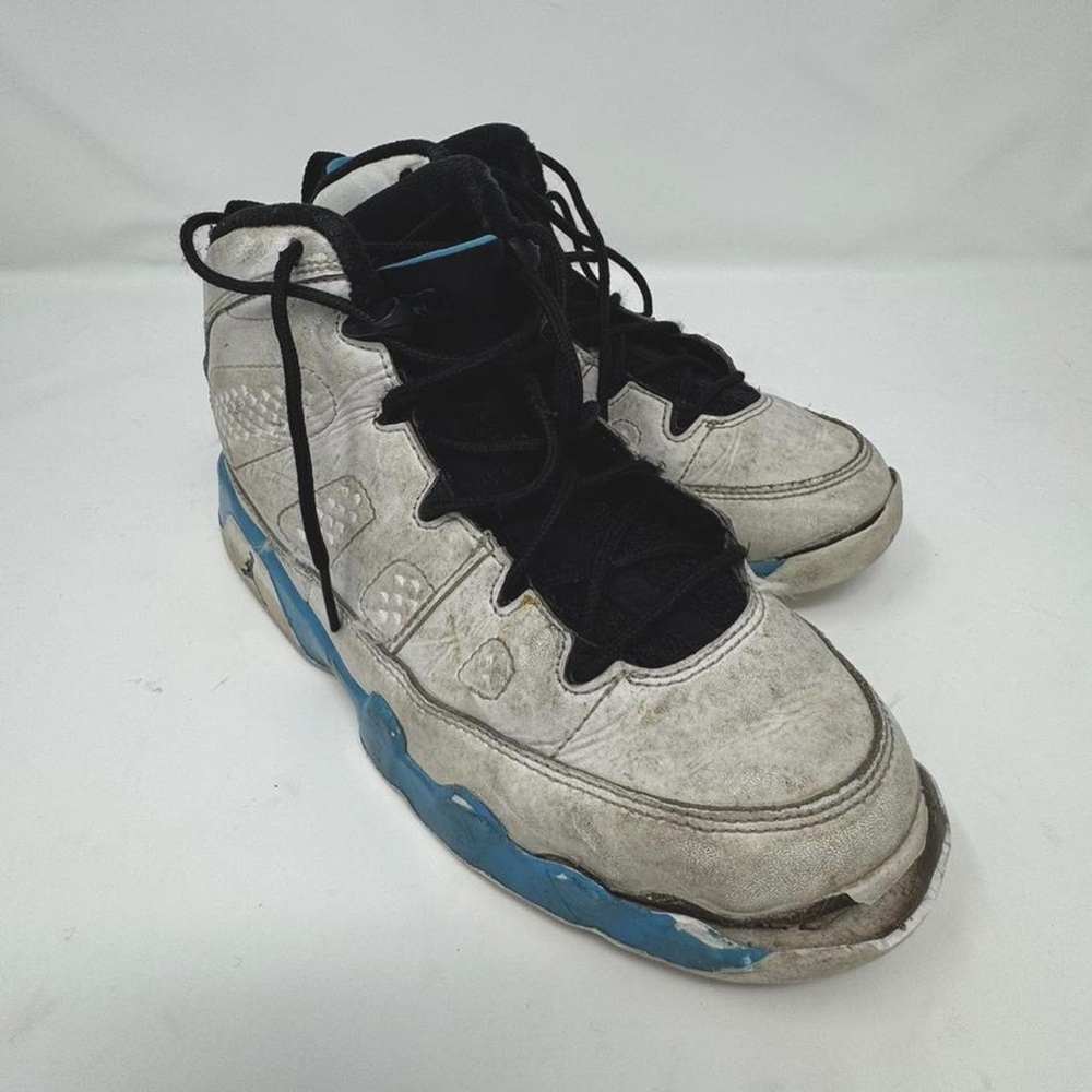 White and Blue Nike High-Top Sneakers